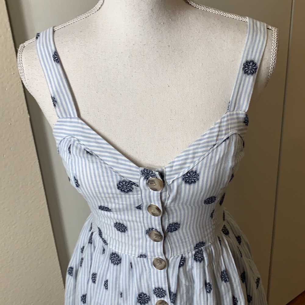 Anthropologie Blue and White Striped Dress - Picture 2 of 13